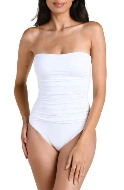 La Blanca Shirred Cutout One-piece Swimsuit In Black