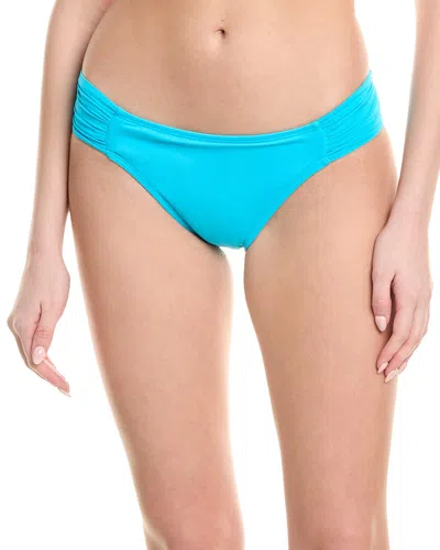 La Blanca Side Shirred Hipster Bikini Bottom In Blue