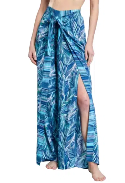 La Blanca Sketched Leaves Pants In Poolside In Multi