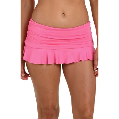 La Blanca Island Goddess Skirted Swim Bottom In Pop Pink