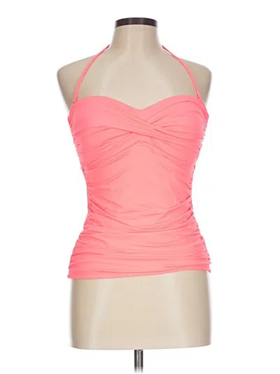 Pre-owned La Blanca Sleeveless Top Orange Strapless Neckline Tops