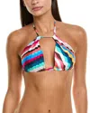 La Blanca Slice Halter Bra Bikini Top In Multi
