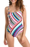 La Blanca Slice One-piece Swimsuit In Blue/ Green Multi