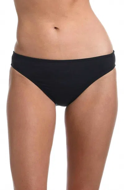 La Blanca Solid Hipster Bikini Swimsuit Bottom In Black