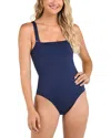 La Blanca Square Neck One-piece Swimsuit In Indigo