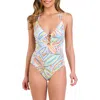 La Blanca Sunbaked Jewel Lace-up Underwire One-piece Swimsuit In White