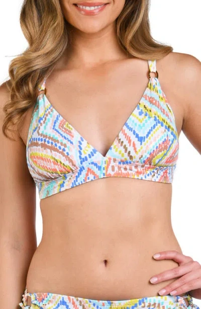 La Blanca Sunbaked Jewels Clean Tall Triangle Bikini Top In Multi