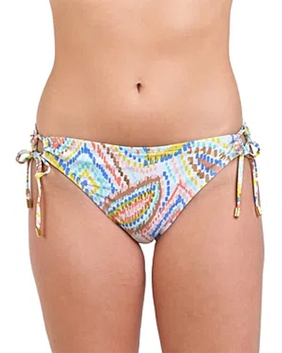 La Blanca Sunbaked Jewels Side Tie Bikini Bottom In White Multi