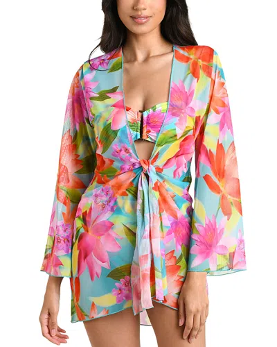 La Blanca Sunset Botanica Mini Kimono Cover Up In Multi