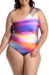 La Blanca Sunset One-shoulder One-piece Swimsuit In Multi