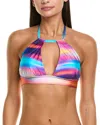 La Blanca Sunset Soft Band Halter Bikini Top In Multi