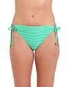 La Blanca Fluid Lines Adjustable Loop Hipster Bikini Bottoms In Green
