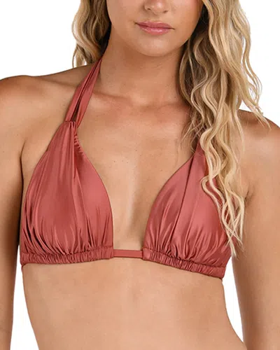 La Blanca Earth Halter Bikini Top In Sienna Shine