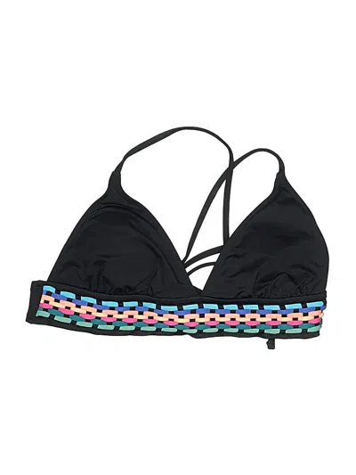 Pre-owned La Blanca Swimsuit Top Black Graphic Pattern Swimwear