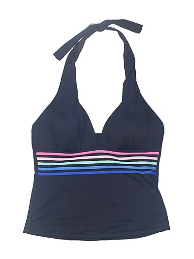 Pre-owned La Blanca Swimsuit Top Black Stripes Pattern Swimwear