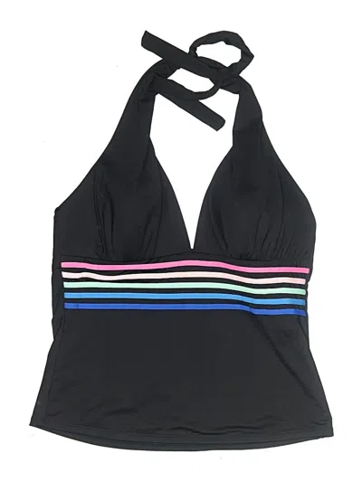 Pre-owned La Blanca Swimsuit Top Black Stripes Pattern Swimwear