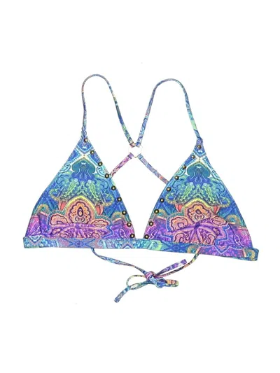 Pre-owned La Blanca Swimsuit Top Blue Paisley Pattern Swimwear