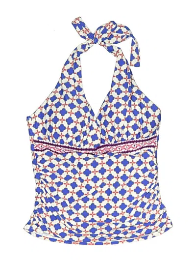 Pre-owned La Blanca Swimsuit Top Blue Print Pattern Swimwear