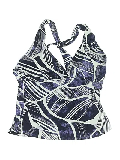 Pre-owned La Blanca Swimsuit Top Blue Print Pattern Swimwear