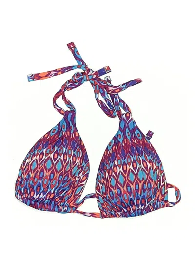 Pre-owned La Blanca Swimsuit Top Blue Print Pattern Swimwear