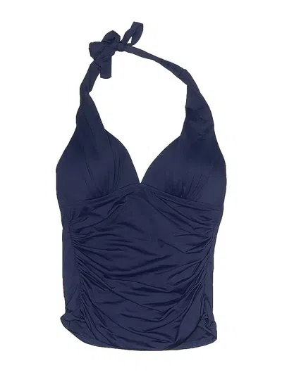 Pre-owned La Blanca Swimsuit Top Blue Solid Pattern Swimwear