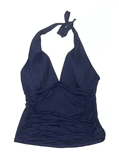 Pre-owned La Blanca Swimsuit Top Blue Solid Pattern Swimwear