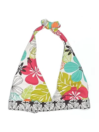 Pre-owned La Blanca Swimsuit Top Green Floral Pattern Swimwear
