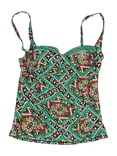 Pre-owned La Blanca Swimsuit Top Green Paisley Pattern Swimwear