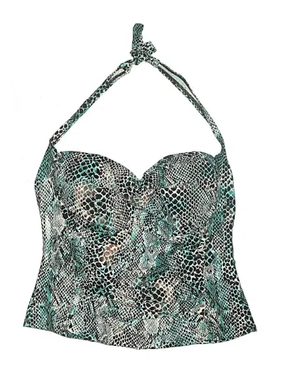 Pre-owned La Blanca Swimsuit Top Green Paisley Pattern Swimwear