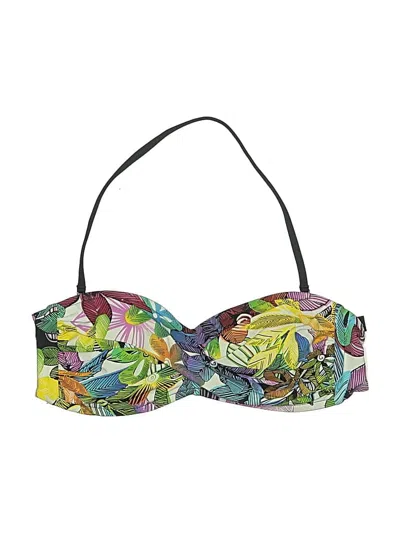 Pre-owned La Blanca Swimsuit Top Green Print Pattern Swimwear