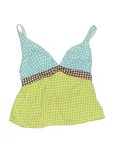 Pre-owned La Blanca Swimsuit Top Green Tweed Pattern Swimwear