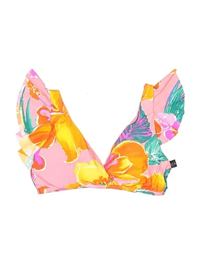 Pre-owned La Blanca Swimsuit Top Pink Floral Pattern Swimwear
