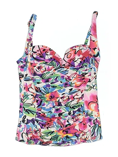 Pre-owned La Blanca Swimsuit Top Pink Floral Pattern Swimwear