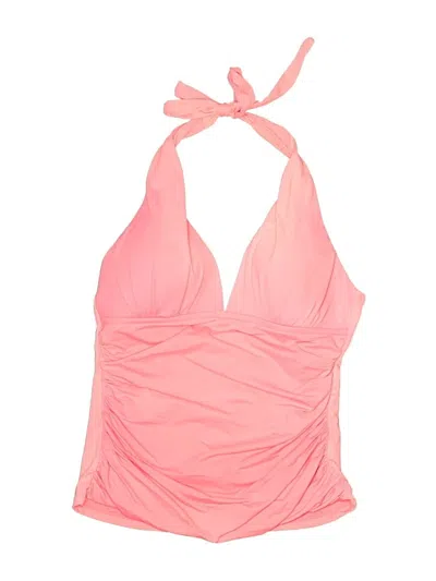 Pre-owned La Blanca Swimsuit Top Pink Solid Pattern Swimwear