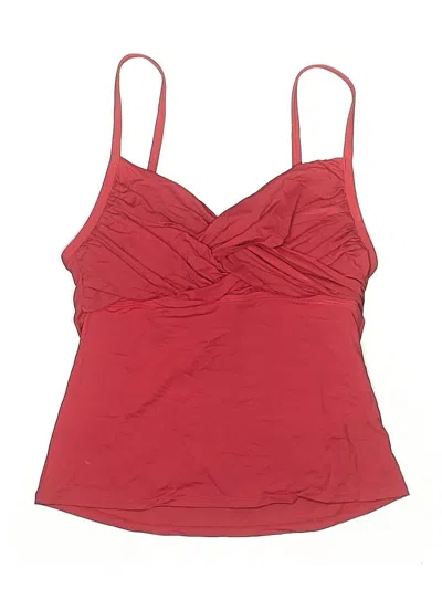 Pre-owned La Blanca Swimsuit Top Red V Neck Swimwear