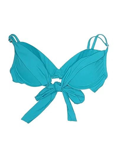 Pre-owned La Blanca Swimsuit Top Teal Solid Pattern Swimwear