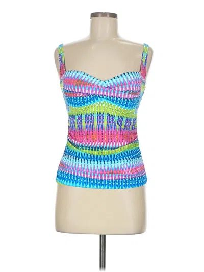 Pre-owned La Blanca Tank Top Blue Strapless Neckline Tops