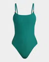 La Blanca Textured Tides Lingerie One-piece Swimsuit In Green
