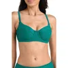 La Blanca Textured Tides Underwire Bikini Top In Green