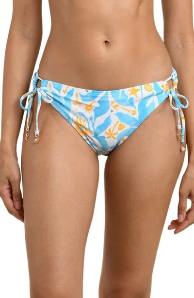La Blanca Trinket Adjustable Loop Hipster Bikini Bottoms In Blue