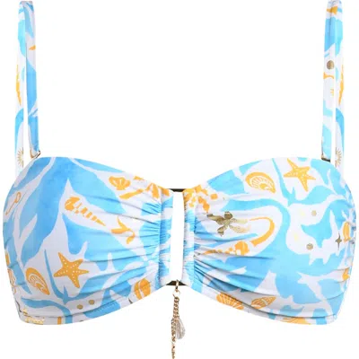La Blanca Trinket Bandeau Bikini Top In Blue