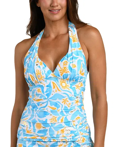 La Blanca Trinket Halter Goddess Tankini In Blue