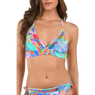 La Blanca Tropi-flage Halter Bikini Top In Multi