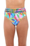 La Blanca Tropi-flage High-waist Bikini Bottoms In Multi