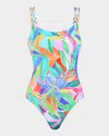 La Blanca Tropi-flage One-piece Swimsuit In Multi