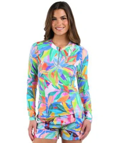 La Blanca Tropi Flage Rash Guard Board Shorts In Multi