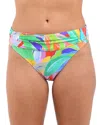 La Blanca Tropi Flage Shirred Band Hipster Bottom In Multi