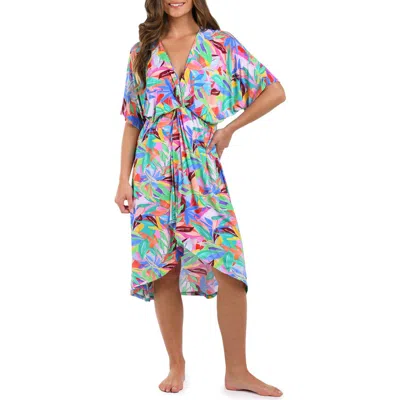 La Blanca Tropi-flage Twist Sun Dress Coverup In Multi