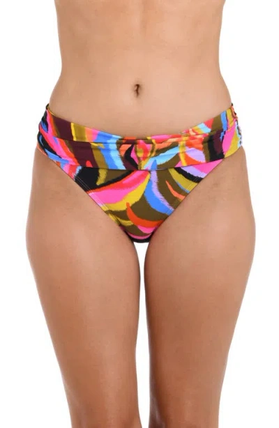 La Blanca Tropic Waves Shirred Bikini Bottoms In Pink