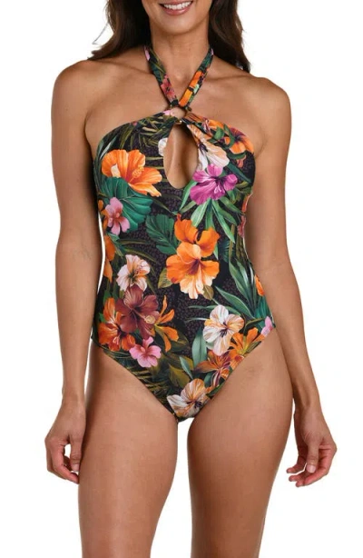 La Blanca Tropical Hideaway Keyhole One-piece Swimsuit In Multi